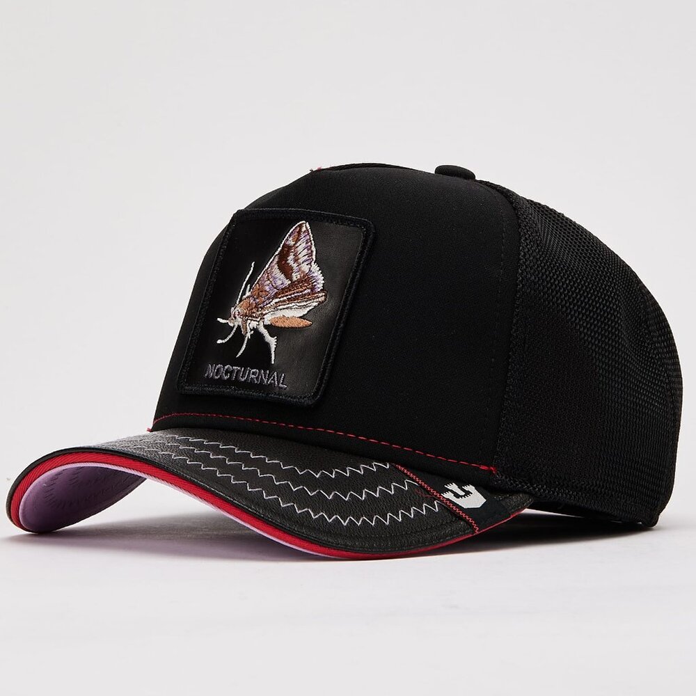 NWT Goorin Bros LIMITED RELEASE Insomnia Nocturnal Moth Leather Brim Black Hat